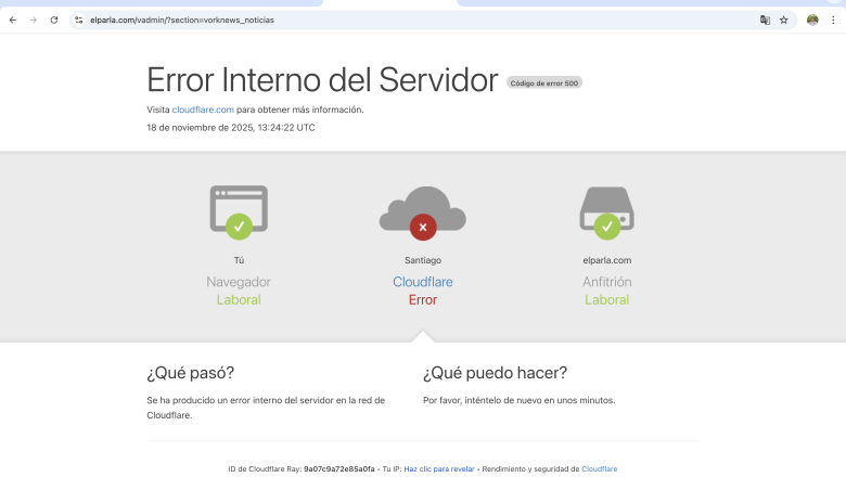 Caída global de Cloudflare: portales de noticias fuera de servicio