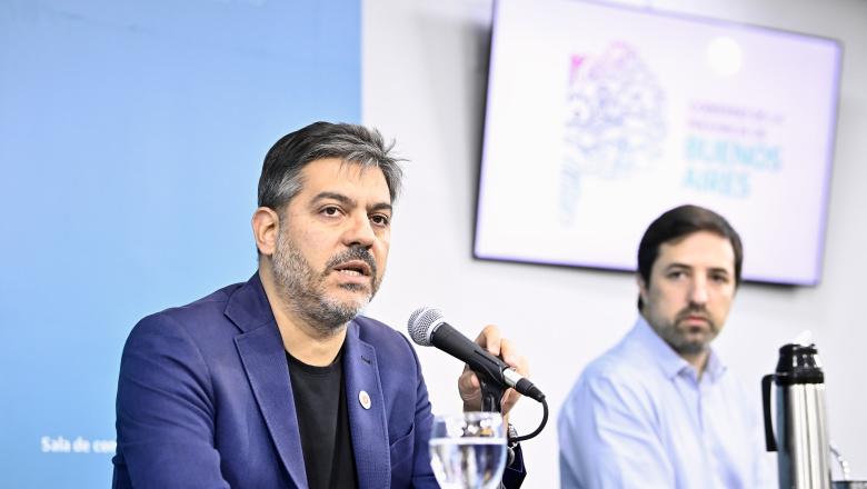 Conferencia de los ministros Carlos Bianco, Nicolás Kreplak y Javier Alonso