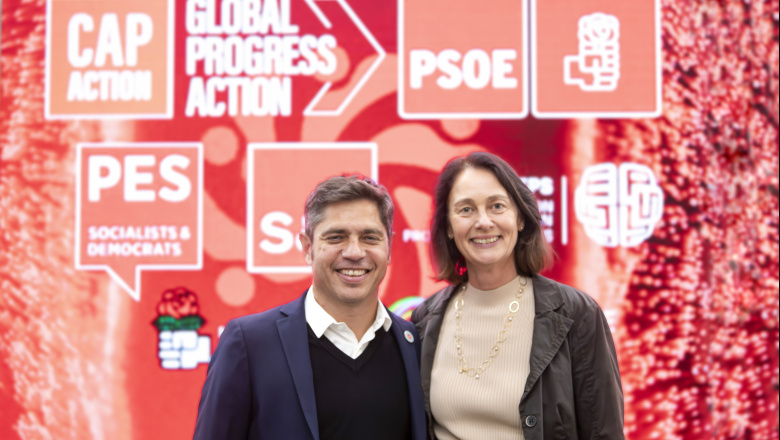 Kicillof se reunió con el presidente Gustavo Petro y la vice del Parlamento Europeo, Katarina Barley
