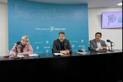 Ministro de gobierno encabezó conferencia junto a ministro de Transporte directora general de Cultura y Educación