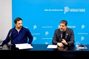Confenrencia del ministro Carlos Bianco junto al de Salud, Nicolás Kreplak, y de Desarrollo Agrario, Javier Rodríguez.